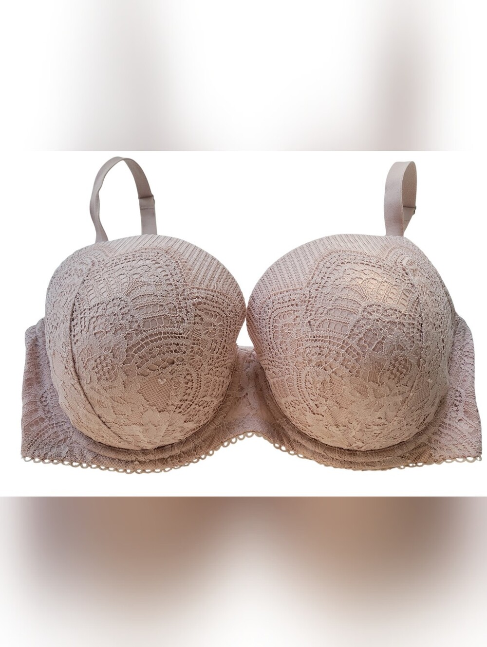 Victoria's Secret Dream Angels Lined Demi 36DDD Lace Balcony Bra - Blush Pink